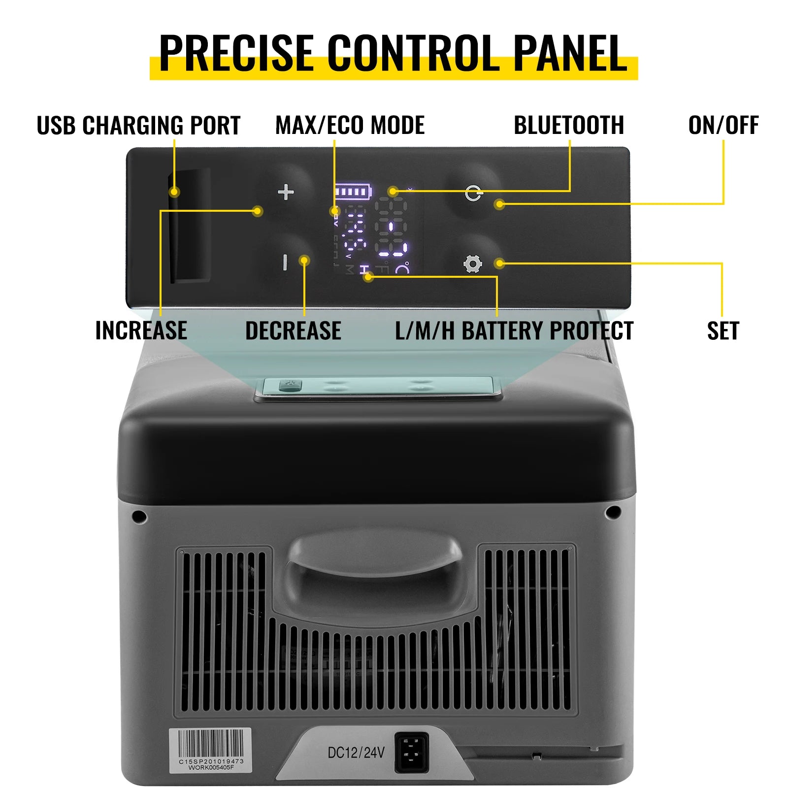VEVOR 15L 95L Car Refrigerator Portable Fridge Freezer 12/24V DC 110-240 AC for Home Outdoors RV Boat Camping Traveling Use